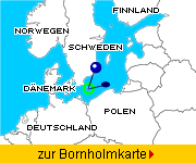 Lage der Insel Bornholm in Europa